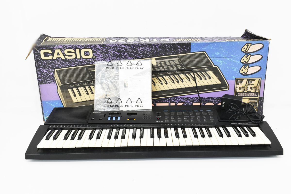 (86Q 1114S2) １円～ CASIO カシオ 電子ピアノ CTK-530 ELECTRONIC KEYBOARD エレクトロニックキーボード 音響機器 レトロ_画像2