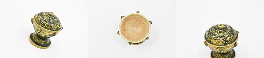 (651L 1109S11) １円～ 茶道具セット 柄杓 水指 茶碗 陶器製 木製 アンティーク レトロ_画像8