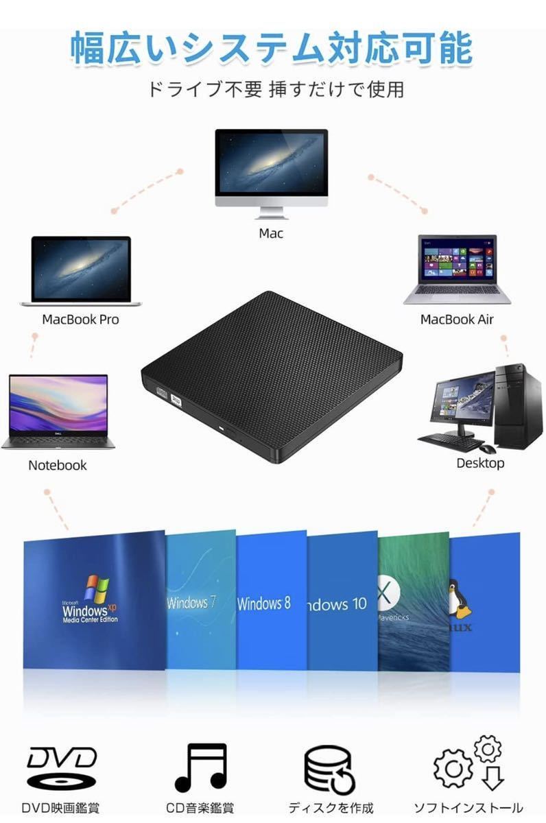 CD/DVD Drive установленный снаружи USB3.0/Type C порт имеется CD/DVD считывание включая вписывание установленный снаружи видеозапись включая портативный Drive Window/Linux/Mac OS соответствует 