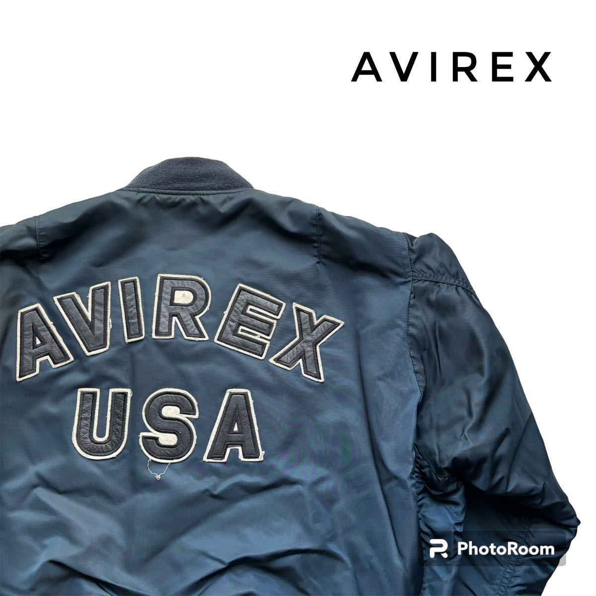 AVIREXアヴィレックス　ma-1フライトジャケット　ビックロゴ　コマーシャル