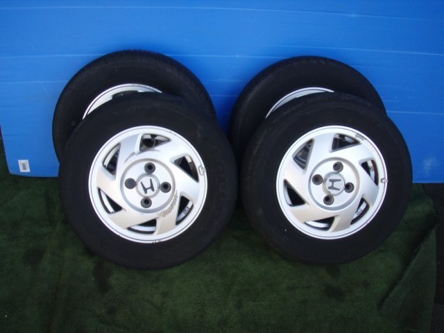 ★ HM1 バモス ターボ ホンダ 純正12インチ アルミホイール PCD100 4穴 3.5J +40 タイヤ 145/80R12 4本 SET 351039JJ_画像1