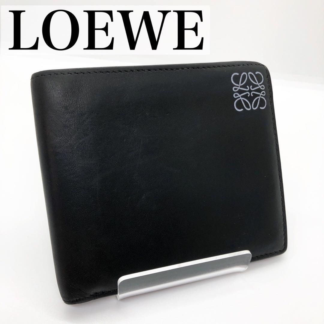 [ прекрасный товар ] Loewe дыра грамм 2. складывать кошелек кошелек для мелочи . имеется чёрный мужской женский унисекс 