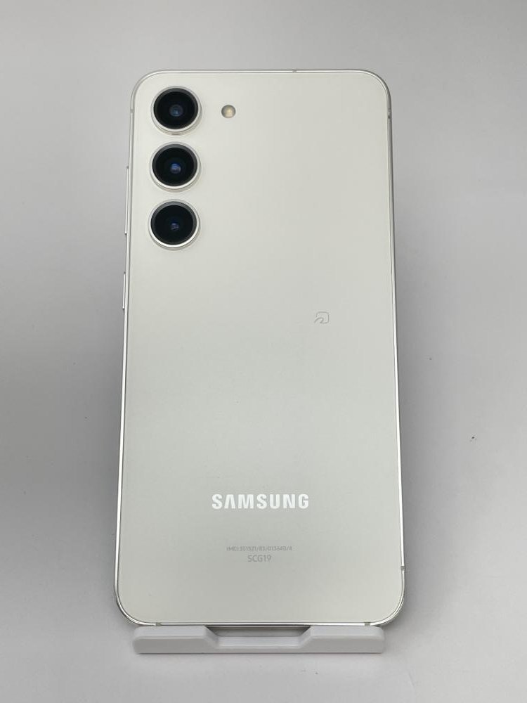 956【動作確認済・制限○　白ロム】 Galaxy S23 SCG19 au SIMロック解除 SIMフリー ホワイト_画像2