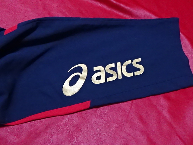 * asics Asics джерси брюки тренировка внизу темно-синий красный S полиэстер 100 женский 