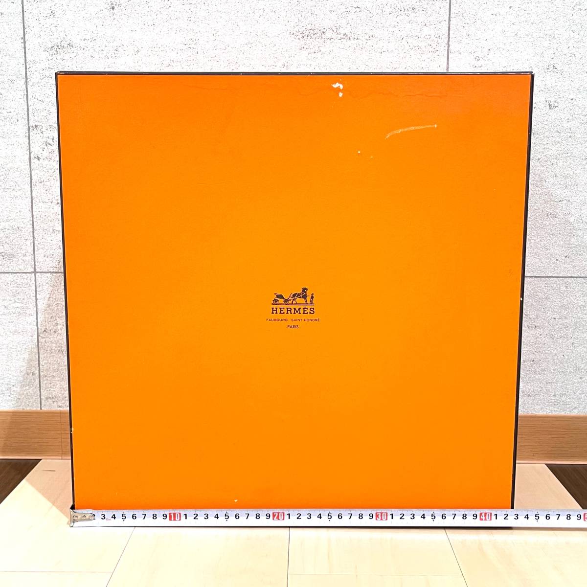 TA-066★１円～中古現状品 【 HERMES エルメス】 空箱 42cm×42cm×17cm ★ 保存箱 バッグ収納 バーキン ケリー オレンジBOX オレンジ 箱 _画像1