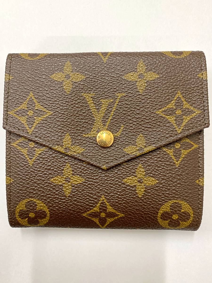 【即決/美品】 Louis Vuitton ルイ・ヴィトン モノグラム ポルトモネ ビエ カルトクレディ 旧式 M61660 ダブルホック 折り畳み 財布 サイフの画像1