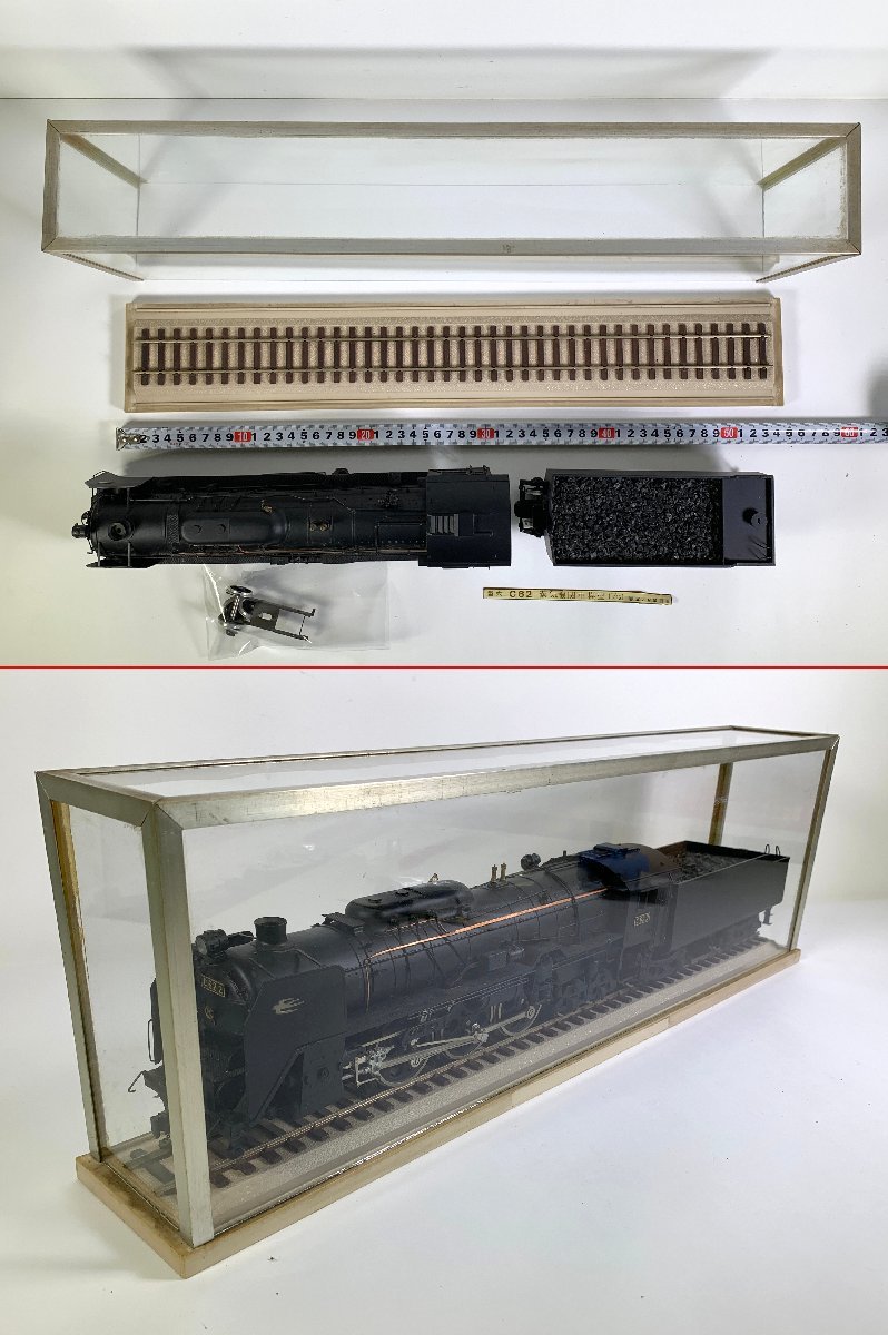 2-206■型式 C62 蒸気機関車模型 1/42 三井金属 アクリルケース ディスプレイケース付き 同梱不可(aac)_画像2