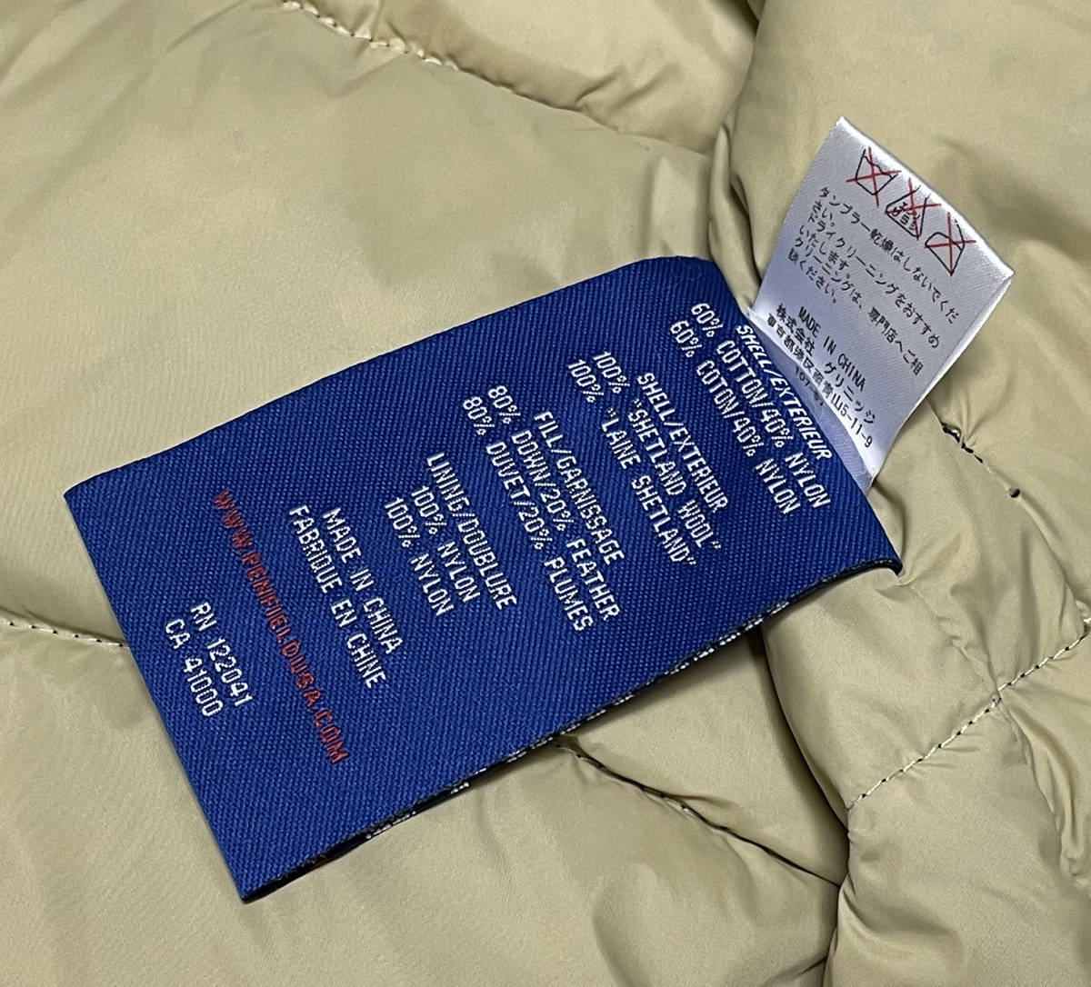 US企画 新品 PENFIELD　ペンフィールド×ジャミーソンズ　ダウンベスト　レディースXS　ネイビー　シェットランドウール100%_画像6