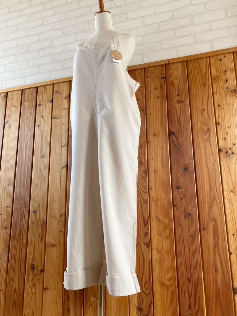  unused goods spin lady's flax . overall M-L-XL size rank ivory series overall linen cotton casual oversize D
