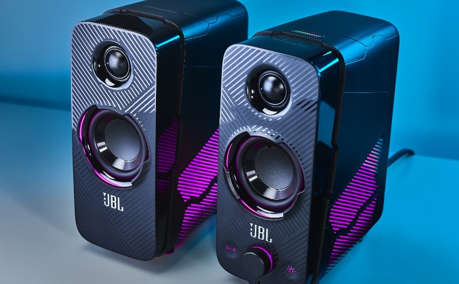 JBL QUANTUM DUO ゲーミングスピーカー/USB 3.5mm 接続/Bluetooth/ワイヤレス スピーカー/サラウンド/ライティング/ブラック_画像2