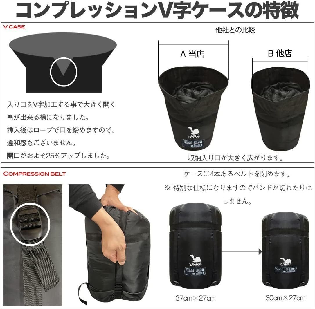 寝袋 シュラフ コンパクト 人気 -10℃ おすすめ 封筒型 丸洗い キャンプ用品 軽量 防災用品 アウトドア 抗菌仕様_画像2