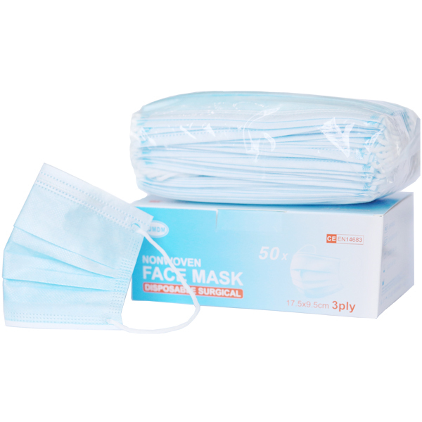  free shipping mask 50 sheets disposable non-woven medical care for type surgical safe 3 layer filter u il s spray cut pollen PM2.5 measures 