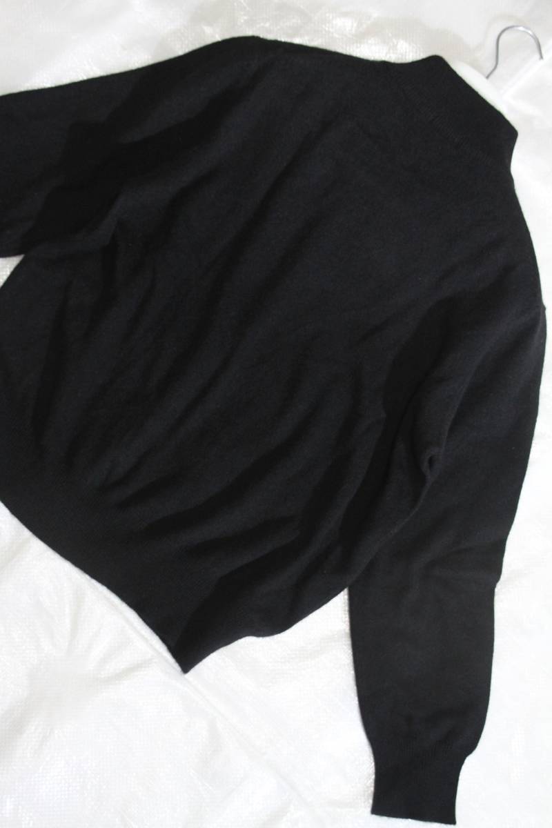a11 ジャンニヴァレンチノ カシミヤ100％ ハイネック 長袖ニット セーター 黒/M_画像4