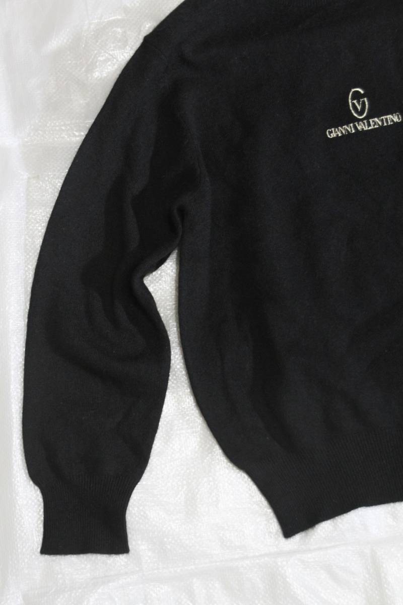a11 ジャンニヴァレンチノ カシミヤ100％ ハイネック 長袖ニット セーター 黒/M_画像3