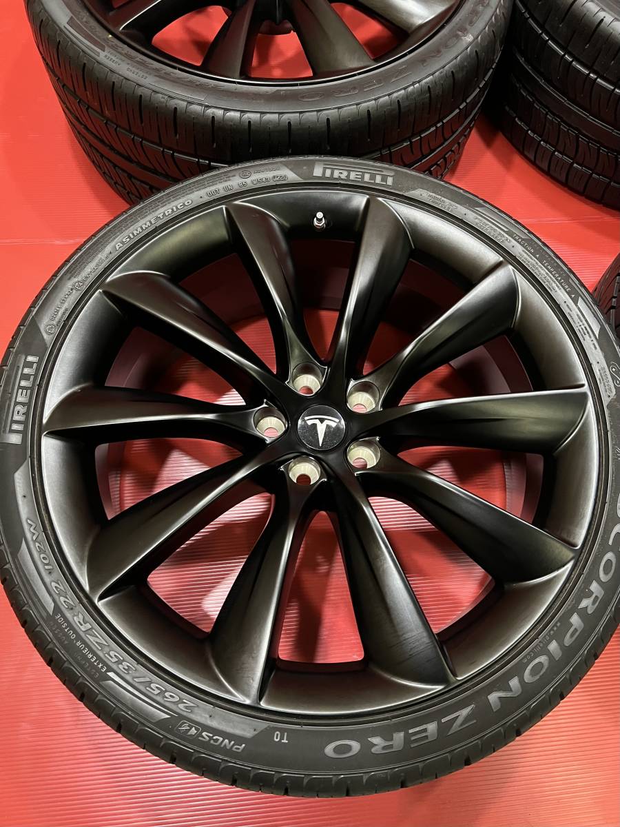 ★ Tesla Model X テスラ モデルX 22インチ純正ホイール4本セットセンサー付 PIRELLI 285/35ZR22/265/35ZR22_画像3