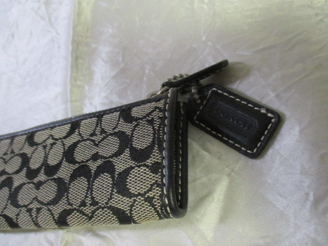 COACH コーチ 黒系シグネチャー柄メイクブラシポーチ ペンケース（USED）111123_画像2