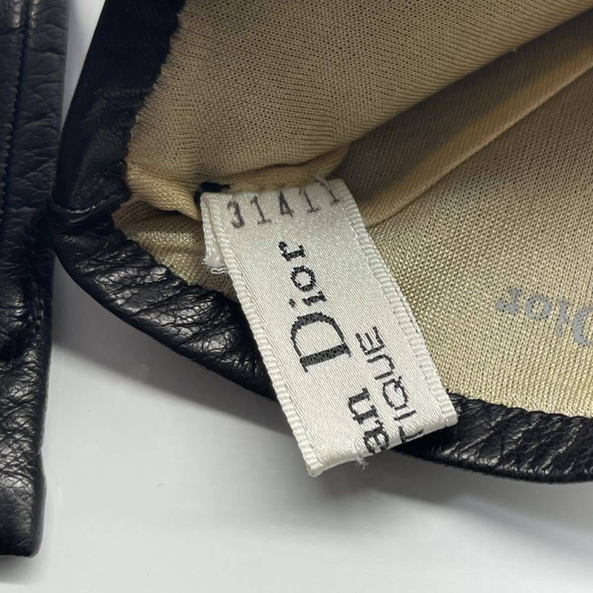 DIOR ディオール 手袋 レザーグローブ ブラック 未使用品_画像6