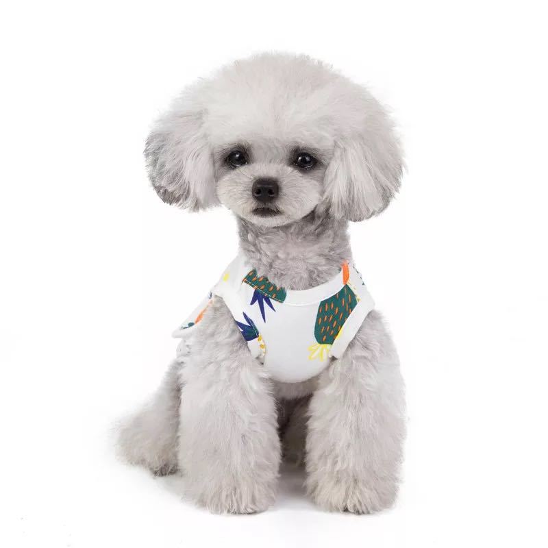 S パイナップル ワンピース （白） 犬服 猫服 犬の服 ペット用品 小型犬 ペット服 スカート_画像3