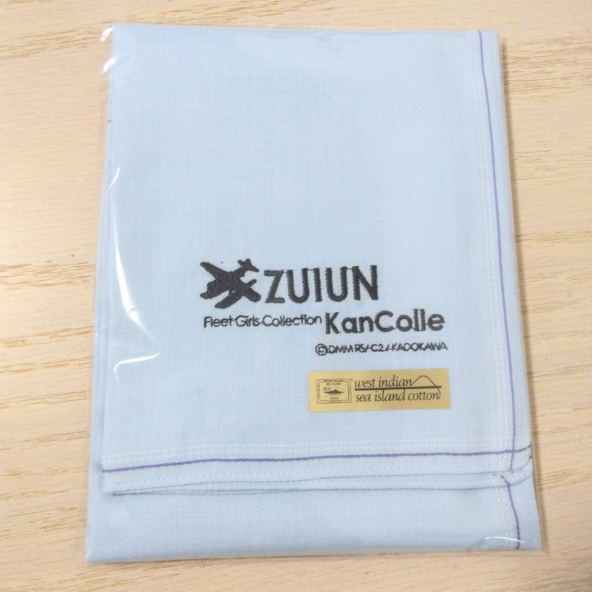 ★送料無料★ 艦隊これくしょん～艦これ～×三越 第二次作戦 水上偵察機「瑞雲」型 オリジナル海島綿ハンカチ ライトブルー_画像1