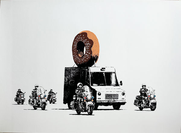 バンクシー/BANKSY “ DONUTS_BROWN ” WCP リプロダクション・シルク