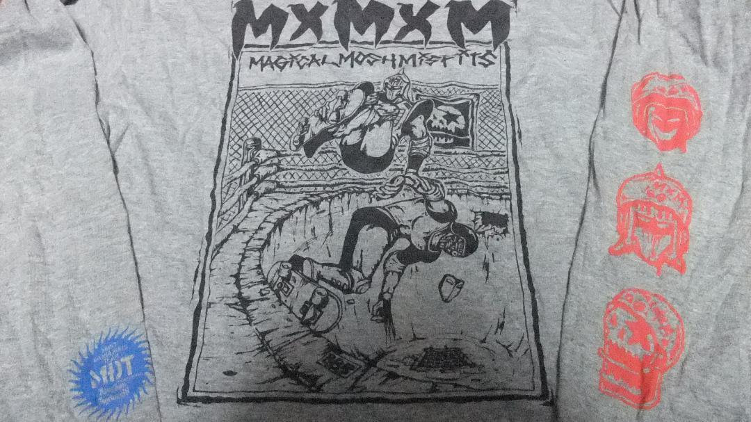 送料無料 キン肉マン mxmxm MAGICAL MOSH MISFITS マジカルモッシュミスフィッツ マモミ コラボ ロンT Tシャツ L バンバンビガロ グレー_画像4