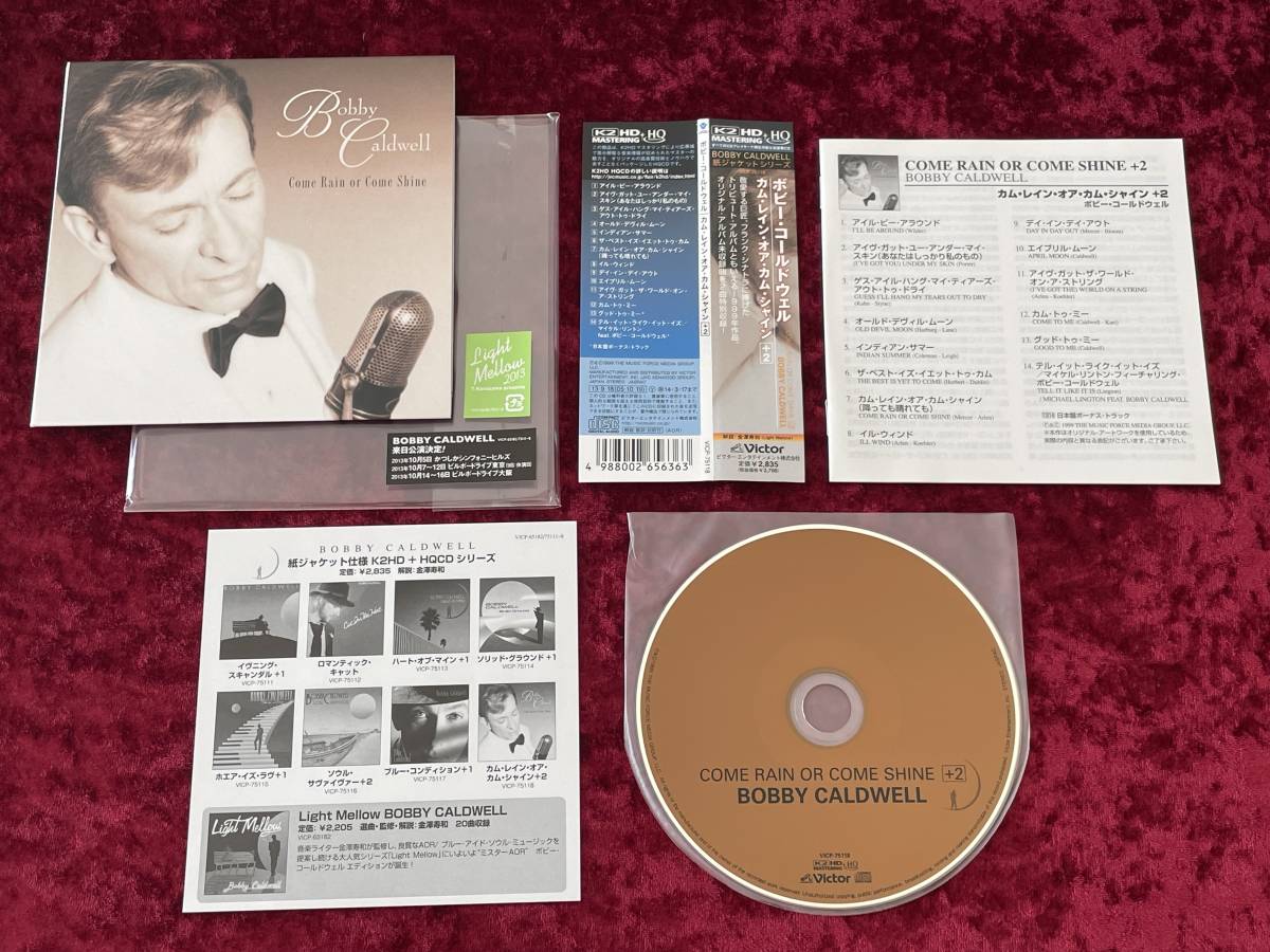 * Bobby * холодный well * бумага жакет *HQCD*K2HD MASTERING*COME RAIN OR COME SHINE +2* записано в Японии / с лентой *BOBBY CALDWELL/ cam * дождь 