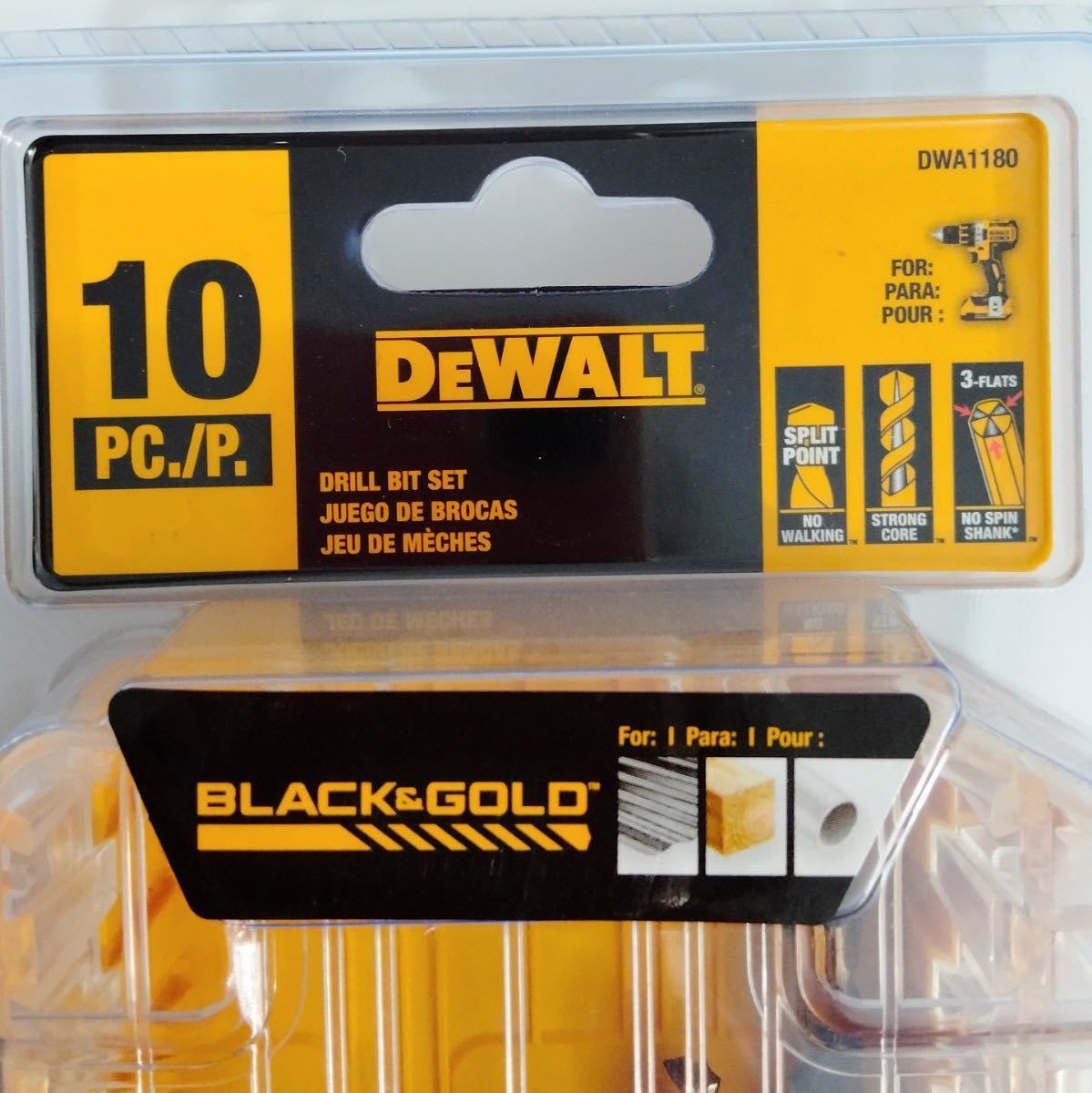 新品 DEWALT デウォルト 10ピース ドリルビットセット タフケース 小型 工具箱 DIY_画像5