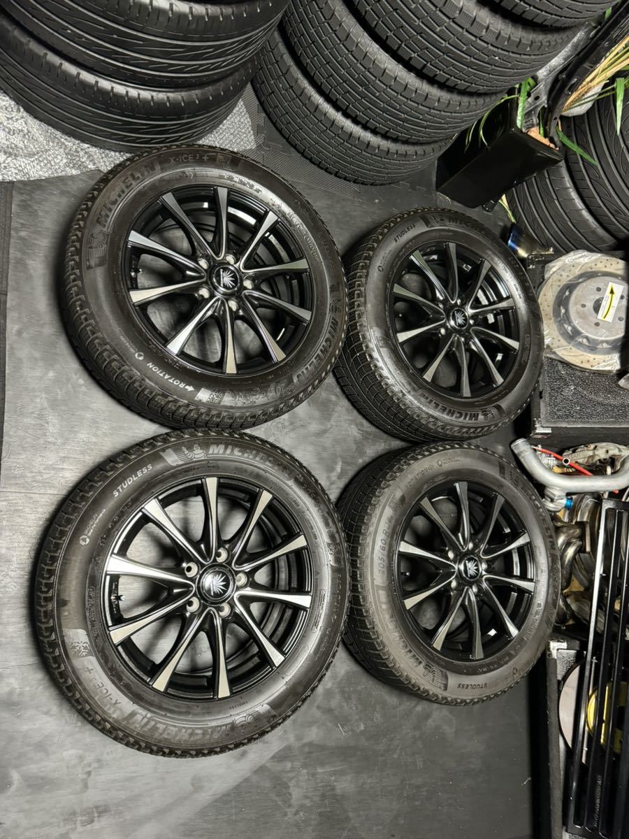 2019年製 レアマイスター スタッドレスタイヤホイール 16インチ 6J＋50 PCD114.3 5穴 MICHELIN X-ICE3＋ 205/60R16 ノア ヴォクシー セレナ_画像1