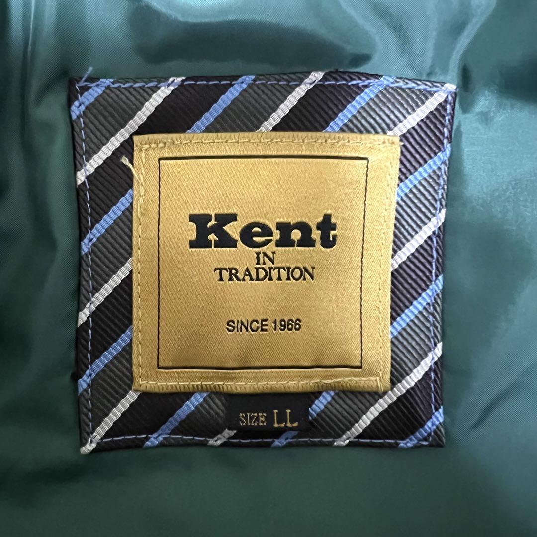 1円【美品】Kent Harris Tweed ケント ハリスツイード ダウン ベスト ヘリンボーン ジレ アウター バイカラー コラボ XL チャコールグレー_画像8