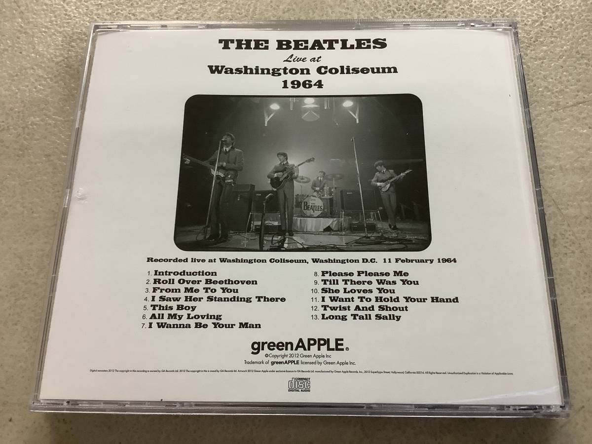 p668 CD The Beatles Live At Washington Coliseum 1964 Green Apple 　　2Ad4_画像2