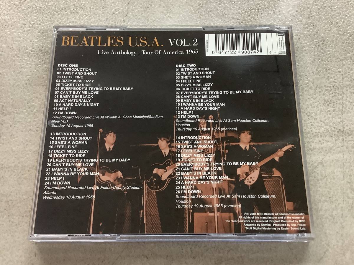 p687 CD THE BEATLES U.S.A Vol.2 Live Anthology Tour Of America 1965 CD ザ・ビートルズ MBE-009-0021/2  2Ac7の画像2