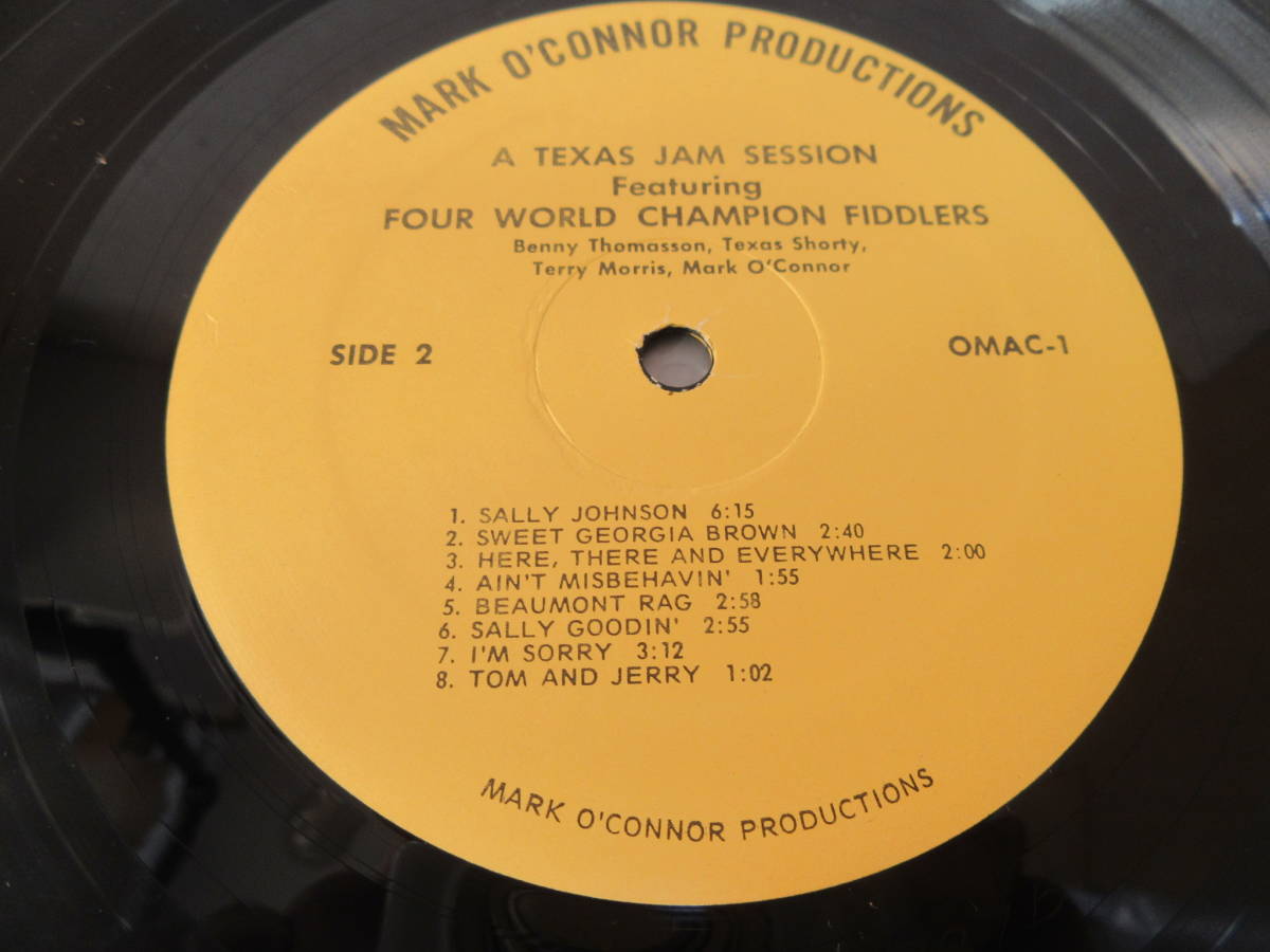 LP▲BENNY THOMASSON,TEXAS SHORTY,TERRY MORRIS,MARK O'CONNOR[A TEXAS JAM SESSION　FOUR WORLD CHAMPION FIDDLERS]米ベニー・トマソン_画像6