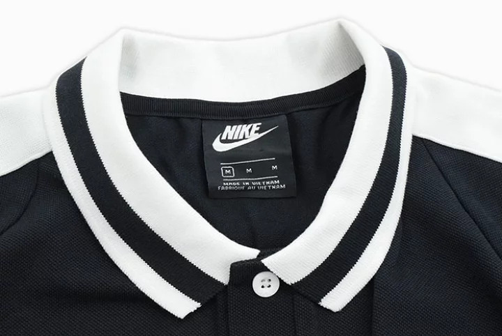 (新品)ナイキ NIKE 鹿の子 ポロシャツ スポーツ ゴルフ トップス 半袖 Lサイズ 黒 ブラック 綿 コットン Tシャツ 刺繍ロゴ 無地_画像3