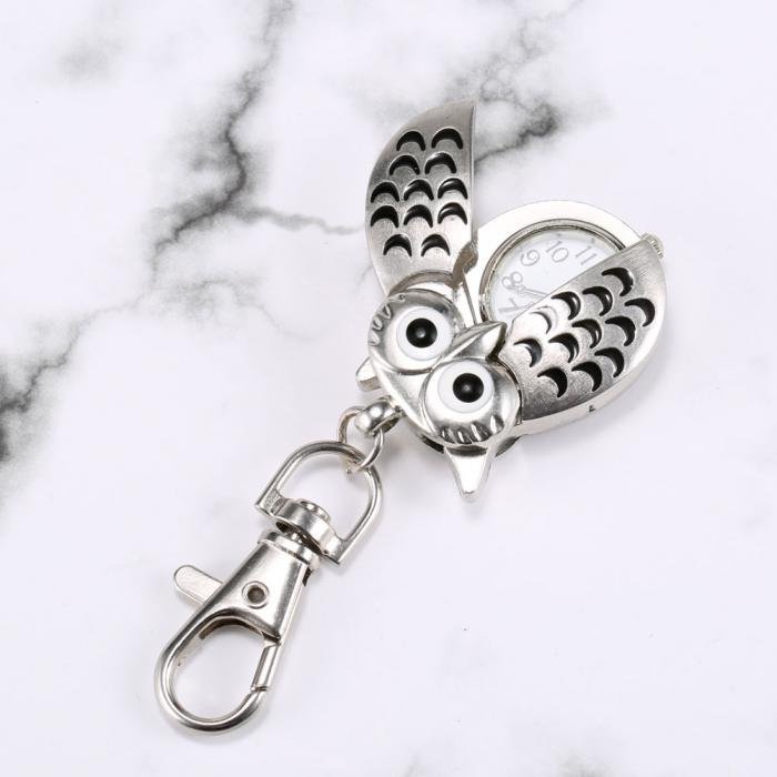  pocket watch strap clock ..... lady's watch owl pendant gift antique style silver Owl-S-1