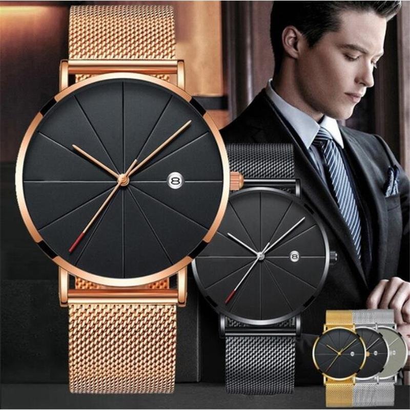 【 送料当社負担 】腕時計 アナログ クォーツ ウォッチ ビジネス　シンプル 紳士 メンズ 高級腕時計 カレンダー Bsn-K-B【 3.ブラック系 】_画像1