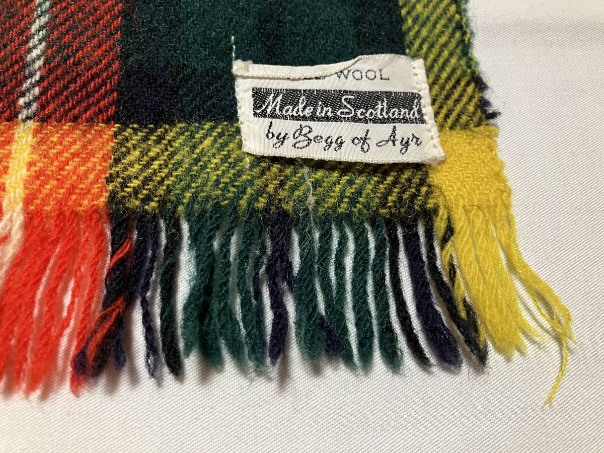 Begg of Ayr Made in Scotland ベグオブエア タータンチェック柄 マフラー 中古品 スコットランド製 _画像6