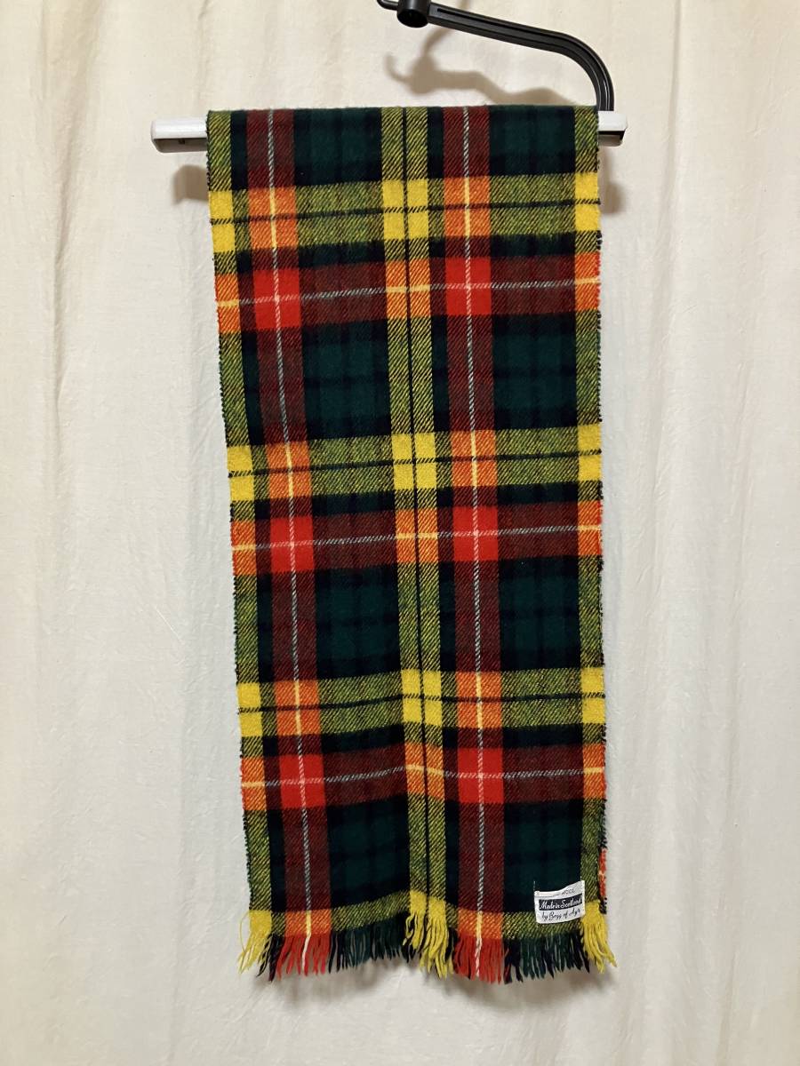 Begg of Ayr Made in Scotland ベグオブエア タータンチェック柄 マフラー 中古品 スコットランド製 _画像3