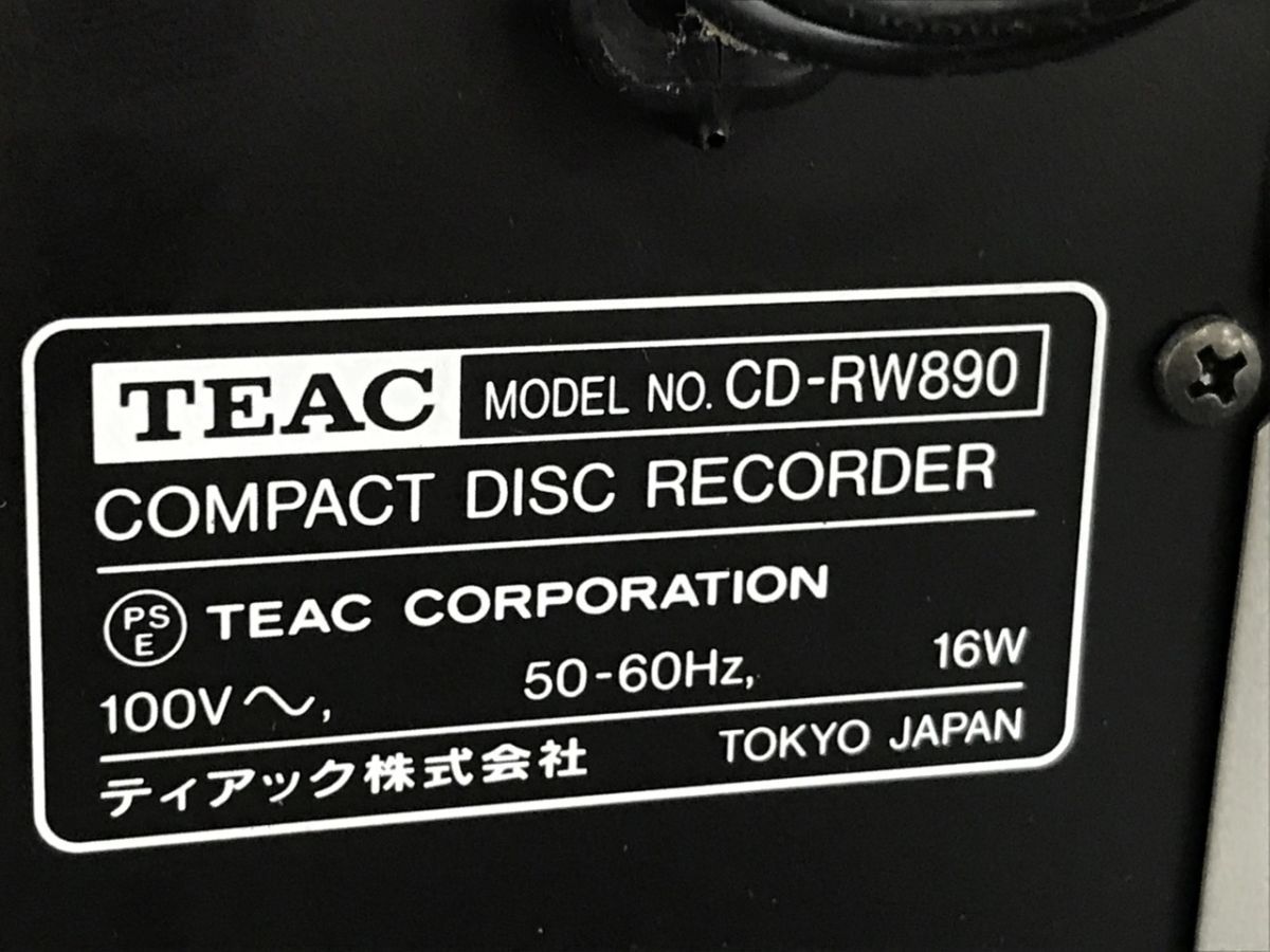 1103-144T?4771 CDレコーダー TEAC ティアック　CD-RW890 CDプレーヤー デッキ　オーディオ機器_画像7
