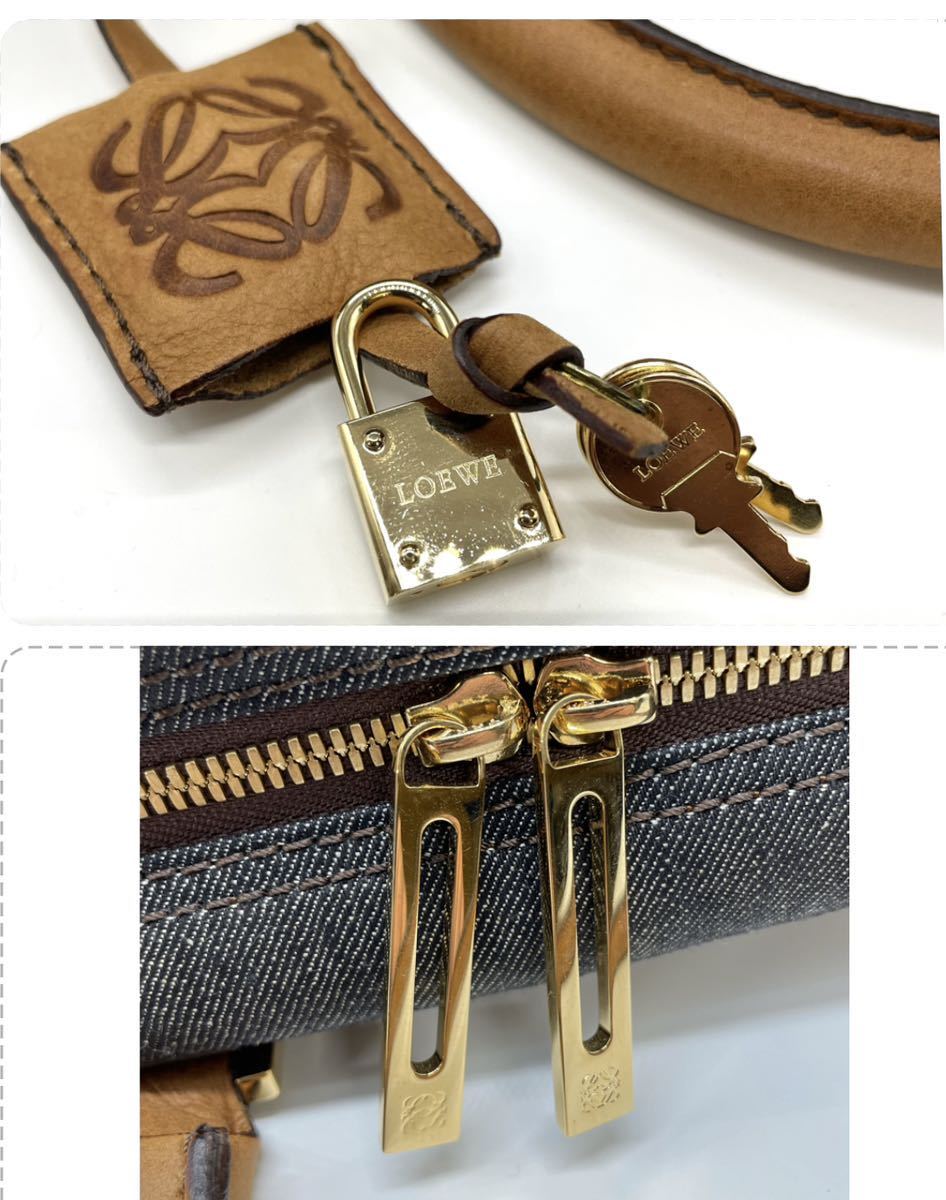 【美品】ロエベ アマソナ デニム 限定 ハンドボストンバッグ