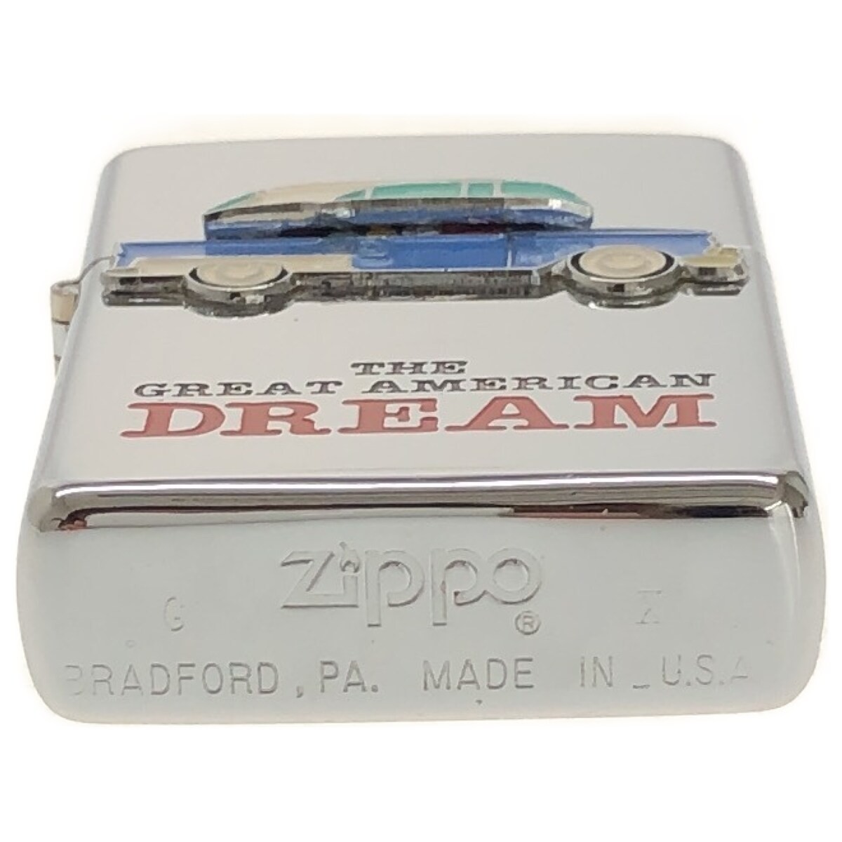 【希少 】ZIPPO THE GREAT AMERICAN DREAM トリック ピンズ シリーズ 1994年製 メタル貼り アメ車 名作 コレクター 廃盤 ジッポー J1100_画像4