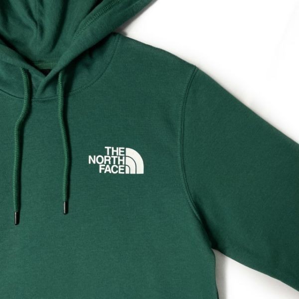 1円～!売切!【正規新品】THE NORTH FACE◆THROWBACK HOODIE プルオーバー パーカー US限定 裏起毛 男女兼用 ロゴプリント(L)緑 181130-30_画像5