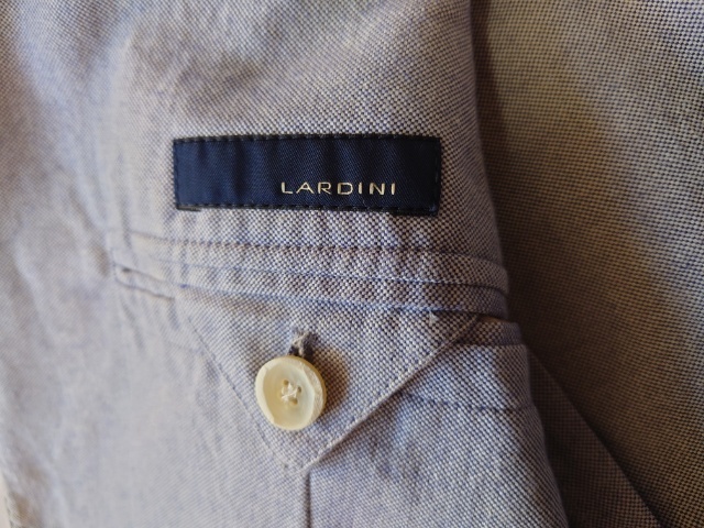 LARDINI ラルディーニ サイズ 46 S〜M テーラードジャケット 淡いブルー系 コットン100% イタリア製_画像4