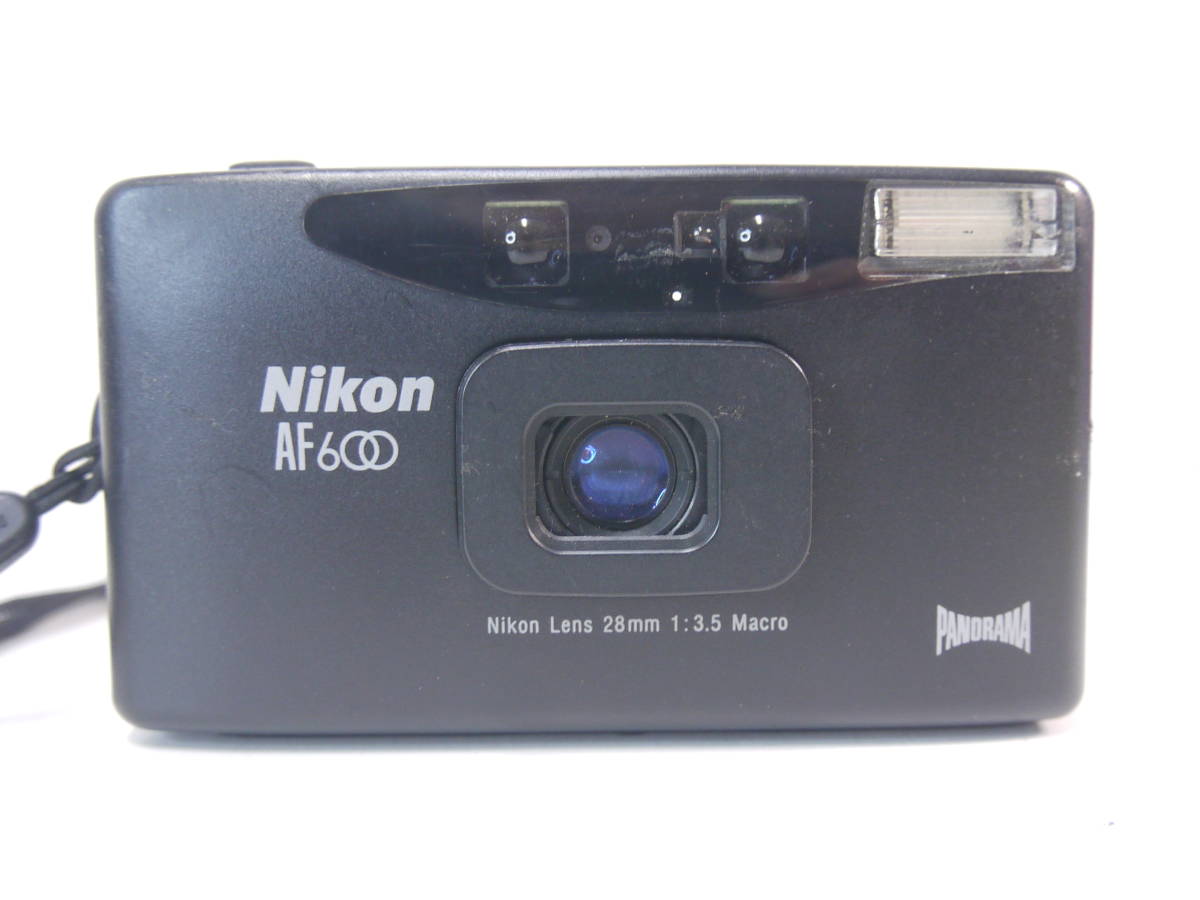 307 Nikon AF600 PANORAMA Nikon Lens 28mm 1:3.5 ニコン コンパクトフィルムカメラ パノラマ 現状品 ジャンク_画像2