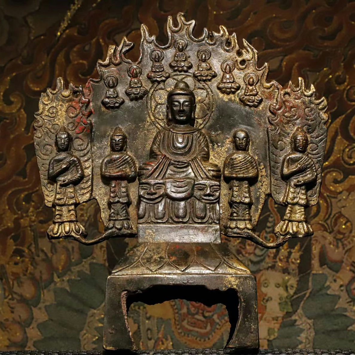 ◆羽彰・古美術◆A173明時代 釈迦牟尼仏 銅塗金・仏像・ 超絶技巧 仏教古美術・細密造 寺院収蔵品