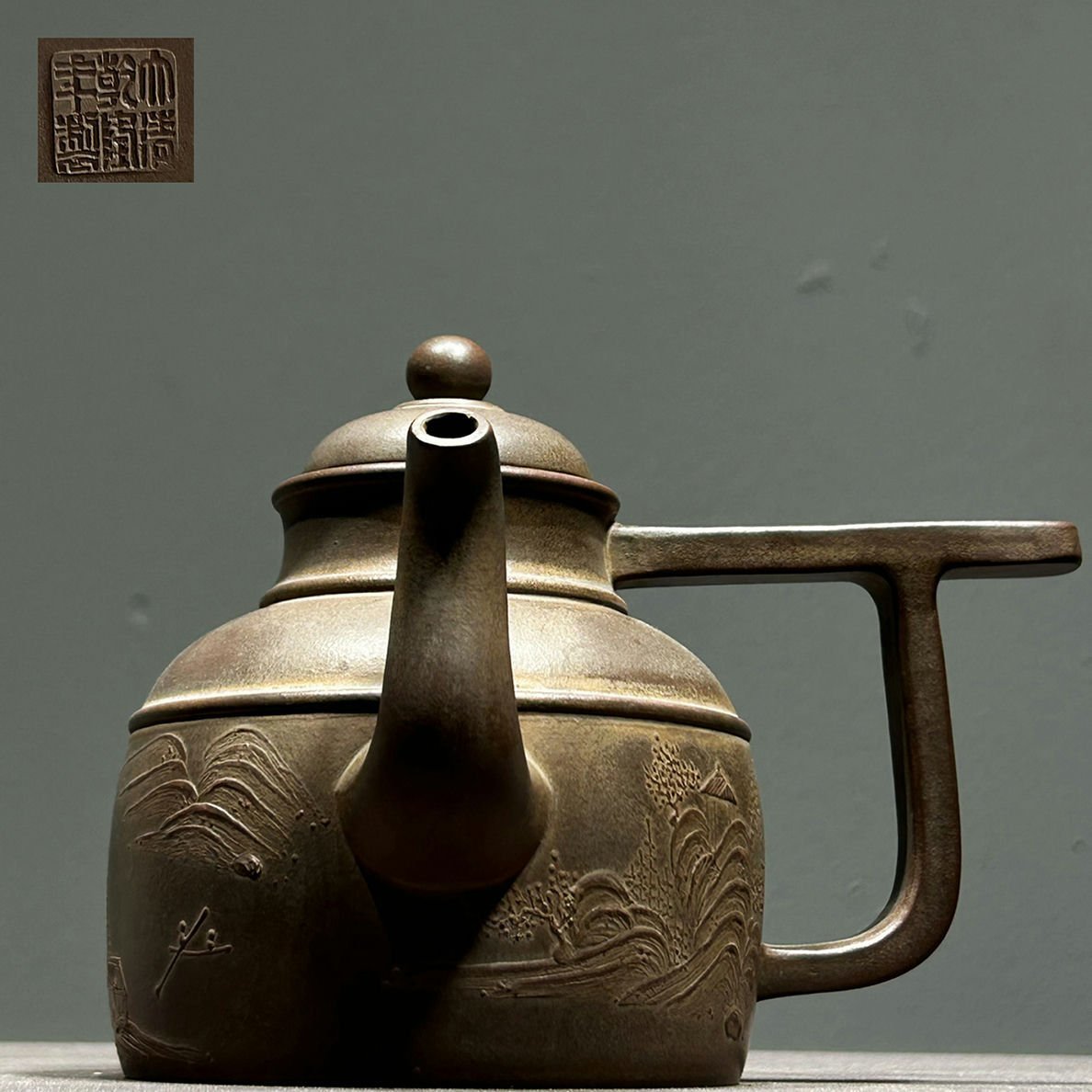 ◆羽彰・古美術◆A376時代朱泥 大清乾隆年製 紫砂壺 在銘 /紫砂 煎茶道具 朱泥 茶壺