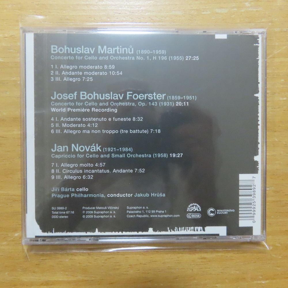 099925398927;【CD】MARTA / MARTINU/FOERSTER/NOVAK:CELLO CONCERTOS_画像2