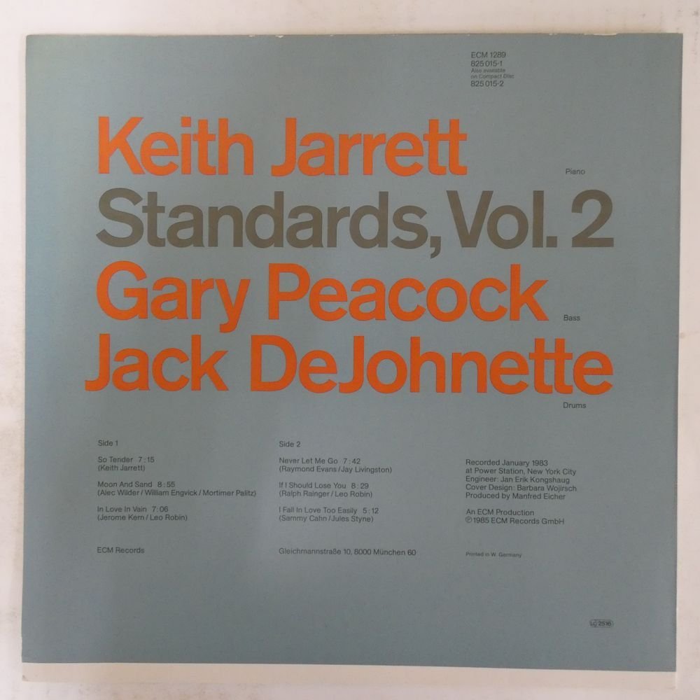 46049378;【Germany盤/ECM】Keith Jarrett / Standards, Vol. 2_画像2
