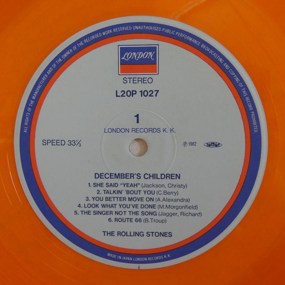 47039987;【帯付/初回Orange Vinyl】The Rolling Stones / December's Children_画像3