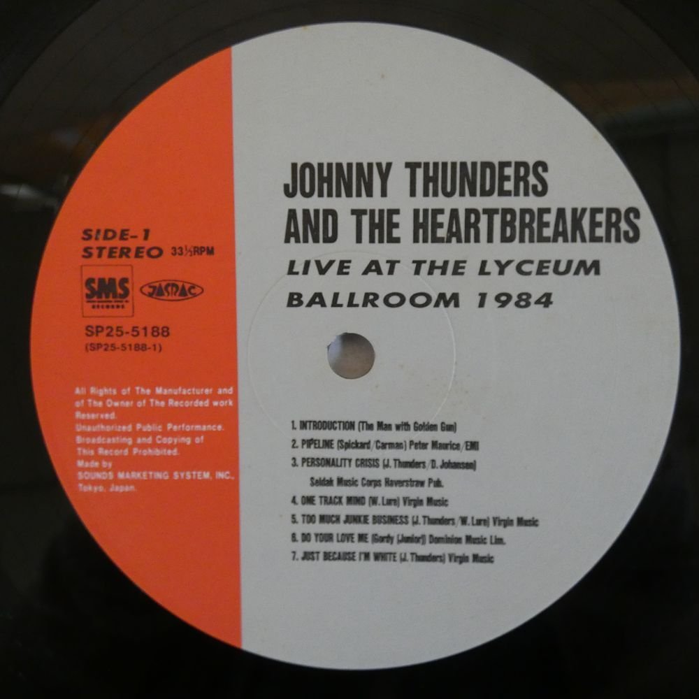 46051950;【国内盤】Johnny Thunders And The Heartbreakers / Live At The Lyceum Ballroom 1984_画像3