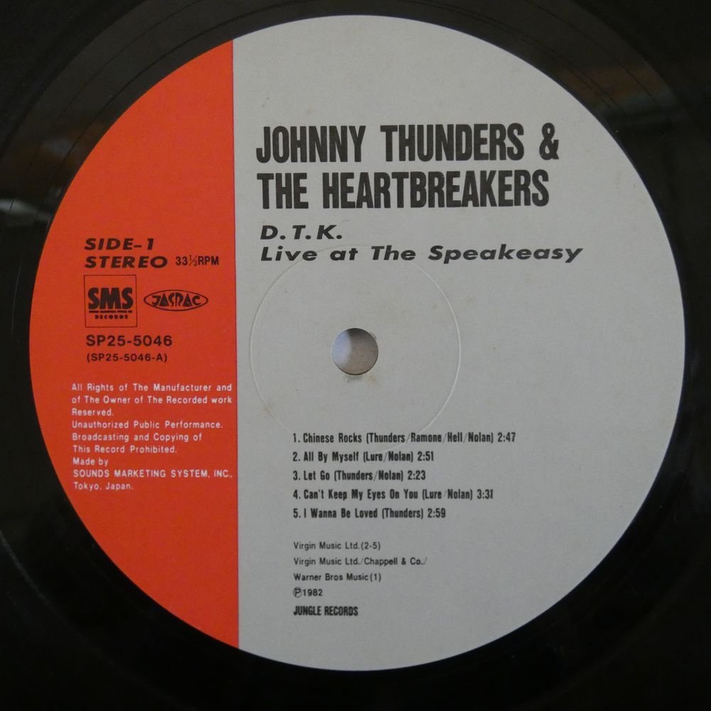 46051949;【国内盤】Johnny Thunders & The Heartbreakers / D.T.K. (Live At The Speakeasy)_画像3